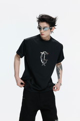 スネークスキンパッチワークTシャツ