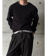 [Unisex] Crop layered round knit(3color)