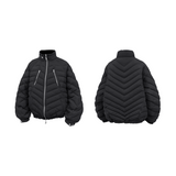 RELABEL Interactive (Black Bone) V-Cut Bone Structure Muscle 90 National Standard Inner/Outer Layered Rib-Knit Down Jacket