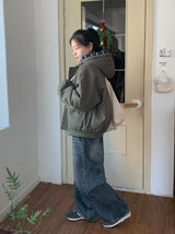 ボークンブラッシュドウォッシングデニムワイドパンツ