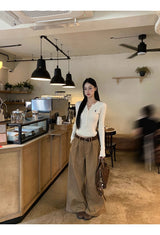 Super Pintuck Wide Cotton Pants