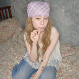 glitter check pattern scarf pink