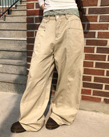 Doson Panel Detail Wide Cotton Pants