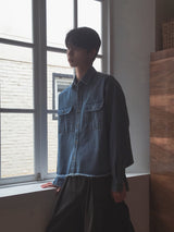 Mar Crop Cutting Denim Shirt