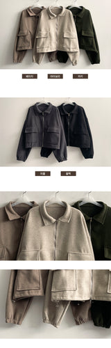 T-ra Crop String Two-Way Collar Jacket