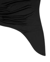 One Shoulder Draped Jersey Top _ BLACK