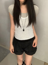 ティーガン ロールアップ ウエストゴム ショーツ