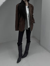 line suede blazer jacket (2color)