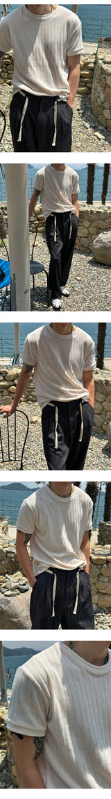 [S/S] Velvet round neck half sleeves (4color)