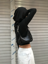 chain leather mini shoulder bag