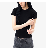ストレッチコットンスリムショートスリーブTシャツ ブラック