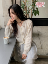 【SHOPPERMADE】ケーキVネックニットカーディガン(5color)