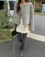 Little Paris Double-breasted Short Wool Coat