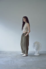 2-LAYER MICRO FLEECE SWEAT PANTS (Khaki)