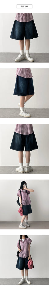 Luo Washing Denim Bermuda Half Shorts