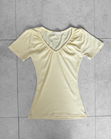SUGAR SHIRRING SLIM SHORT SLEEVE T-SHIRT