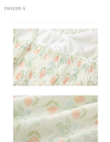 Greenery Corset Detail Bustier Dress Cardigan Set