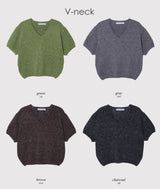 フラッフィーパフショートスリーブニット (8color)