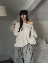 ハイジソフトボートネックロングスリーブTシャツ