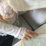 Hio Lace Side Shirring Turtleneck T-shirt