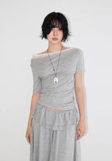 レース オフセット Tシャツ
