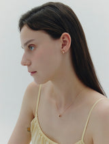 26SS★ H Edition Silver Off-Drop Hoop Earrings