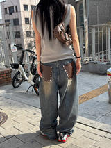 [Unisex] ダメージウォッシングノースリーブ(4color)