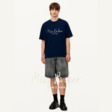 Miss Baker エンボニードルTシャツ ネイビー(MAN)
