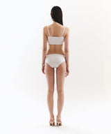 Ribbon Halter Cone Tube Top Bikini Bra (White)