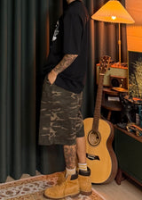 One-Tuck Camo Shorts 