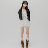FRILL NECK FLORAL BLOUSE (IVORY)