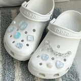 [made]blue pearl pebble resin shoes charm set 