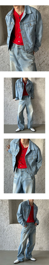 [PROMOTION] Washing denim trucker jacket (4color)