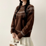 Snowflake Pogeun Nordic Round Knitwear