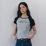 C CONTRAST RAGLAN SLIM T-SHIRT_BLACK