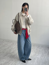 202 Back Pocket Balloon Fit Wide Denim Pants