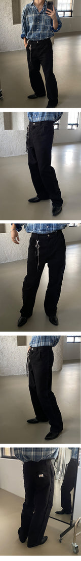 [S/S] Cut off cotton semi wide pants (3color)