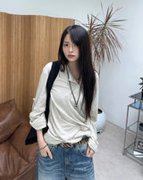 Heren Roll-up Slub Henley Neck Long Sleeve