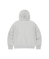 チェック アプリケ フード ジップ アップ グレー
