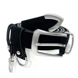 double loop suede western belt black