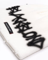 BBD Hand-stitched Graffiti Logo Beanie (White)