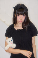 ナナレースパフブラウス (BLACK)