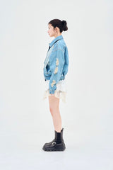 damage denim jacket