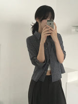[S/S.ver] Pintuck Plaid Slim Shirt