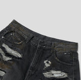 Tizzy Damage Black Denim Half Pants