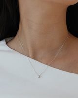 [White gold] Basic Cubic Necklace (L)
