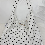 Daily eco bag_dot middle white/black