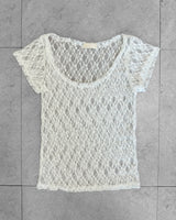 GARDEN LACE CAP SLEEVE T-SHIRT