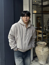 Hairy hooded bomber jacket
