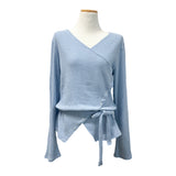 Lauren Ribbed Strap Long Sleeve Wrap (4 Colors)